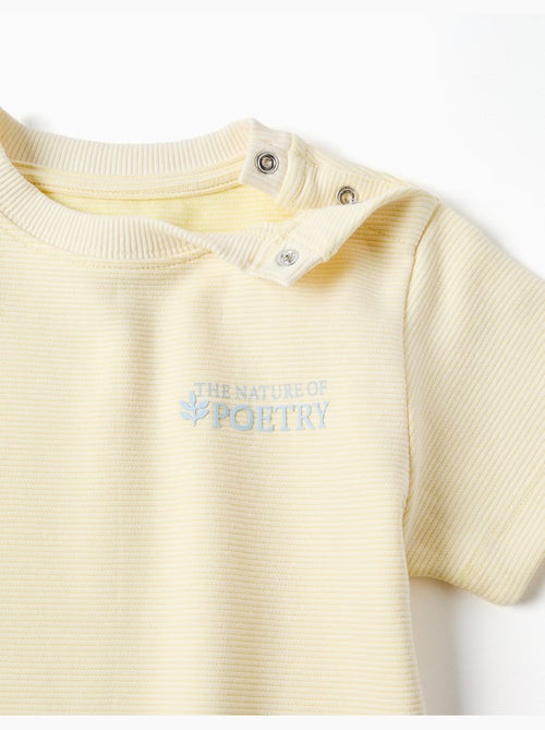 Maglietta in cotone a costine con stampa Poetry - Kiabi