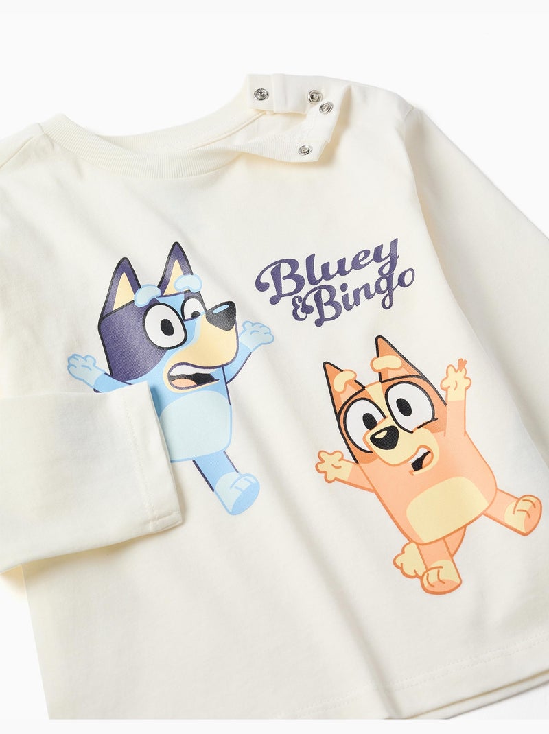 Maglietta in cotone a manica lunga Bluey Bianco - Kiabi
