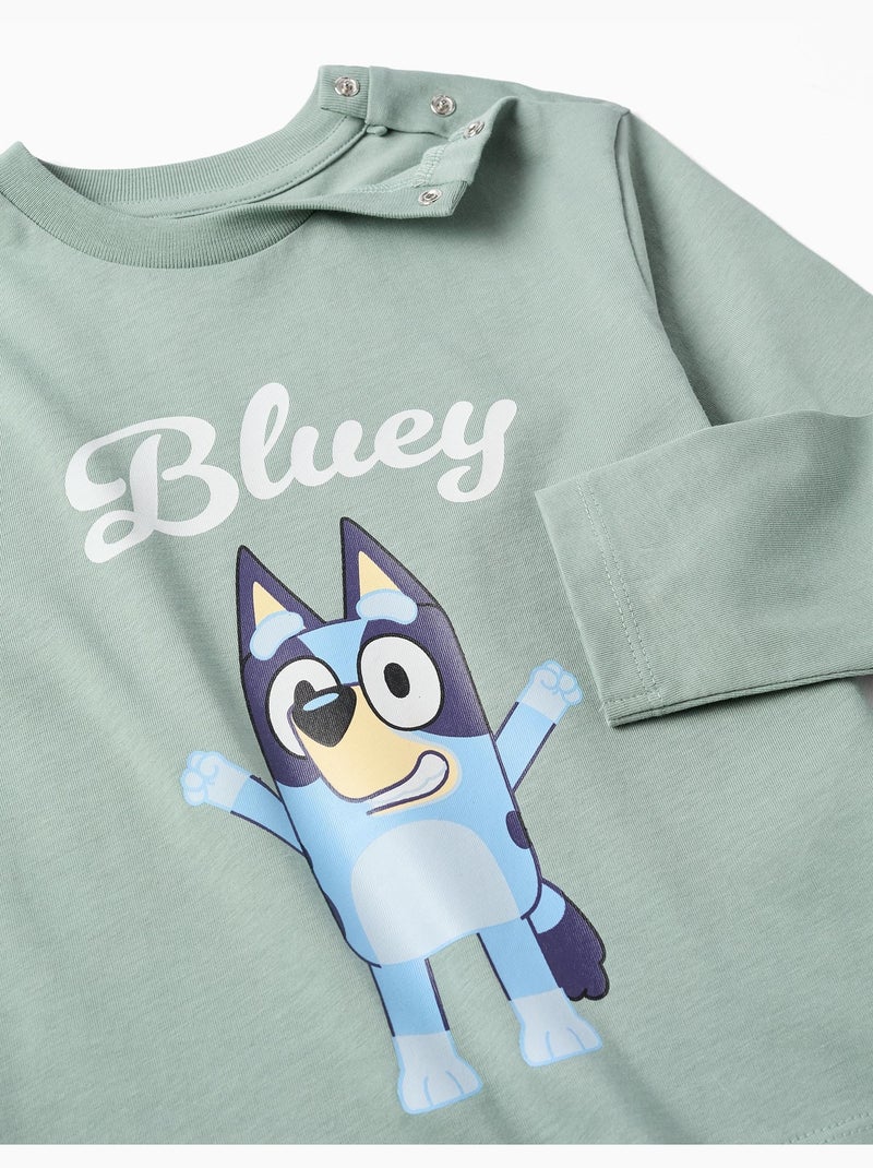 Maglietta in cotone a manica lunga Bluey Verde - Kiabi