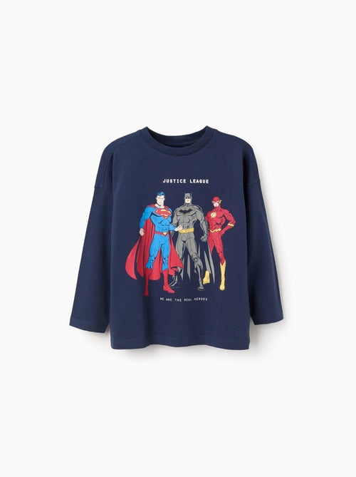 Maglietta in cotone a manica lunga con justice league - Kiabi
