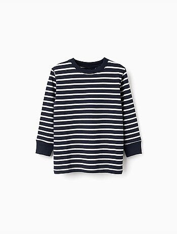 Maglietta in cotone a manica lunga con righe