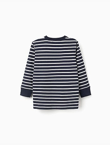 Maglietta in cotone a manica lunga con righe