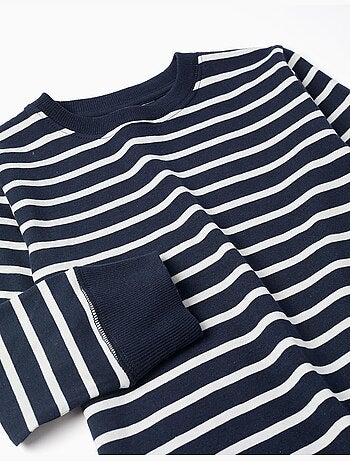 Maglietta in cotone a manica lunga con righe