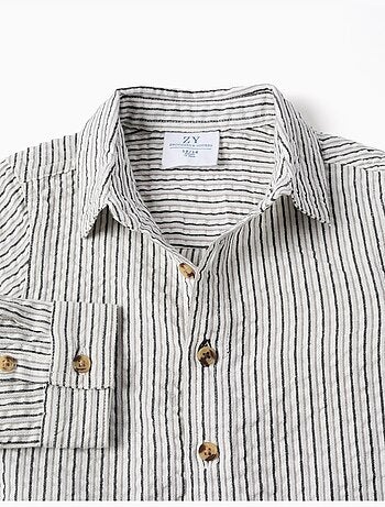 Maglietta in cotone a manica lunga con righe b&s