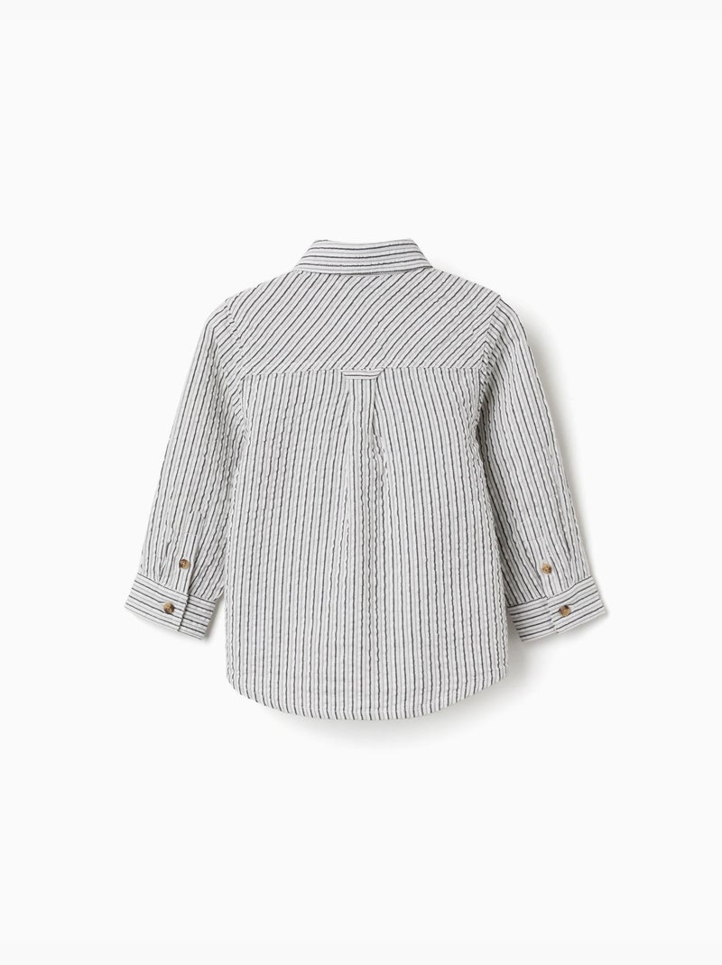 Maglietta in cotone a manica lunga con righe b&s Bianco - Kiabi