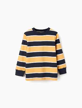 Maglietta in cotone a manica lunga con righe