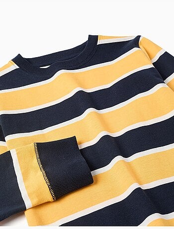 Maglietta in cotone a manica lunga con righe