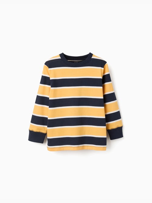 Maglietta in cotone a manica lunga con righe - Kiabi