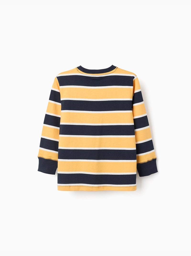 Maglietta in cotone a manica lunga con righe Giallo - Kiabi