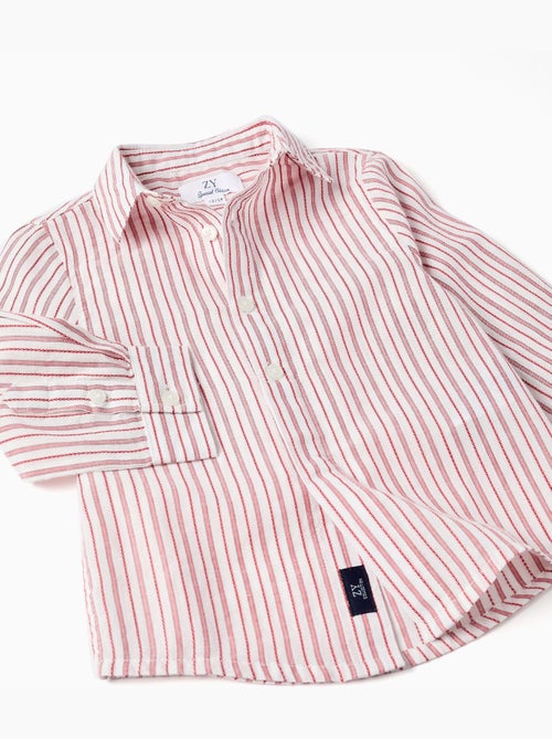 Maglietta in cotone a manica lunga con righe - Kiabi