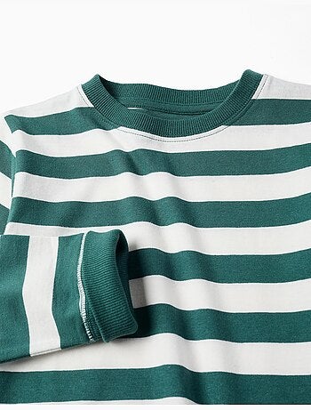 Maglietta in cotone a manica lunga con righe