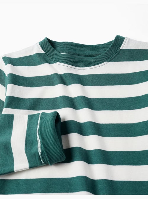 Maglietta in cotone a manica lunga con righe - Kiabi