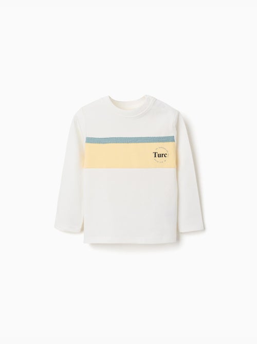 Maglietta in cotone a manica lunga con stampa - Kiabi