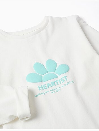 Maglietta in cotone a manica lunga con stampa imagination