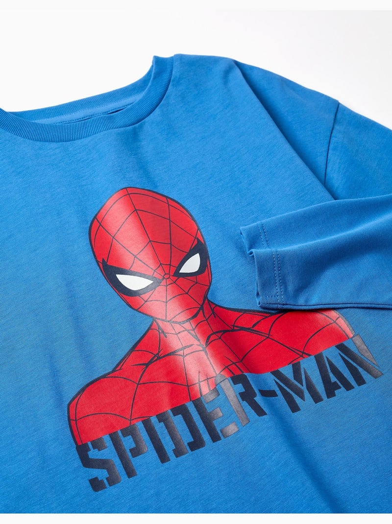 Maglietta in cotone a manica lunga con stampa Spider-Man Blu Blu - Kiabi