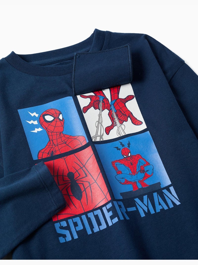 Maglietta in cotone a manica lunga con stampa Spider-Man Blu scuro - Kiabi