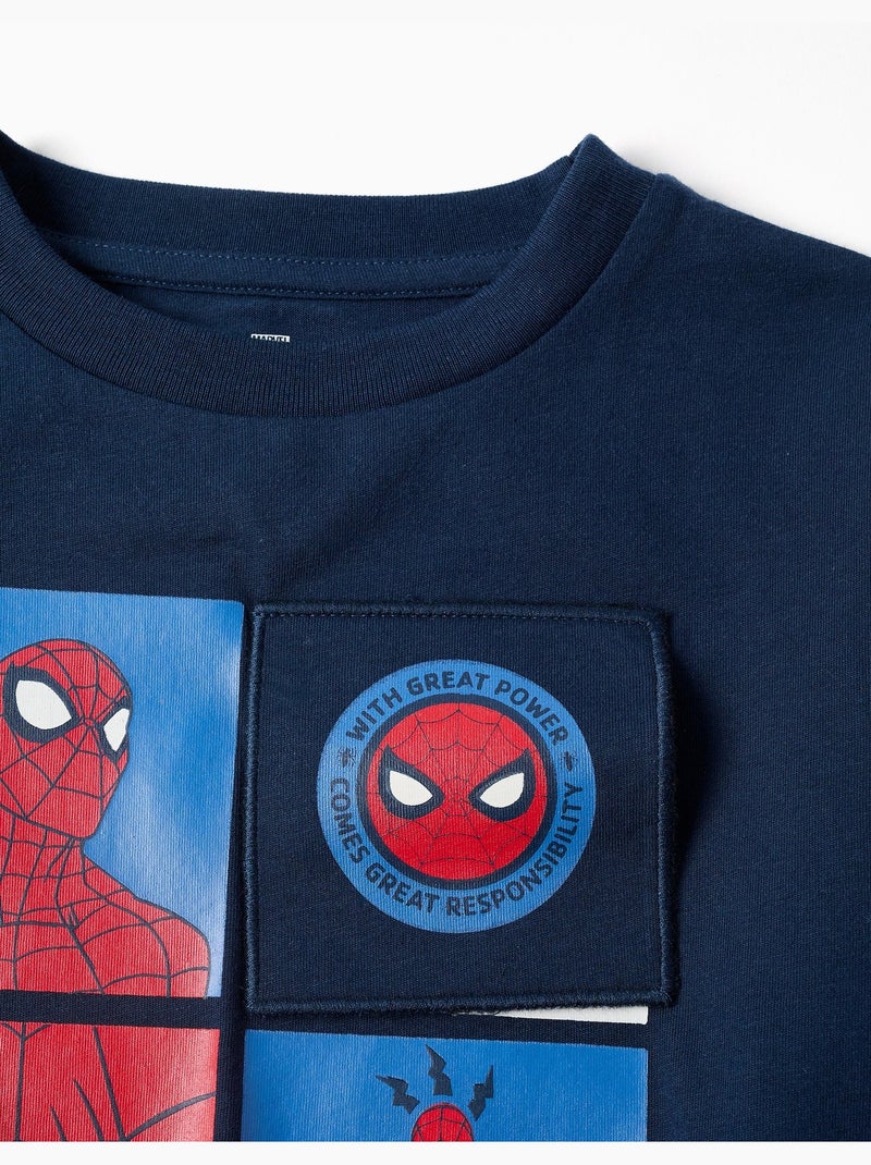 Maglietta in cotone a manica lunga con stampa Spider-Man Blu scuro - Kiabi