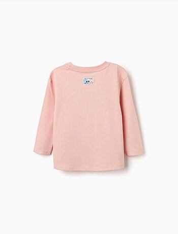 Maglietta in cotone a manica lunga con stampa stitch vibes