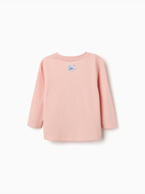 Maglietta in cotone a manica lunga con stampa stitch vibes - Kiabi