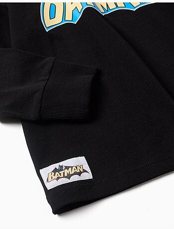 Maglietta in cotone a manica lunga con stampe di batman