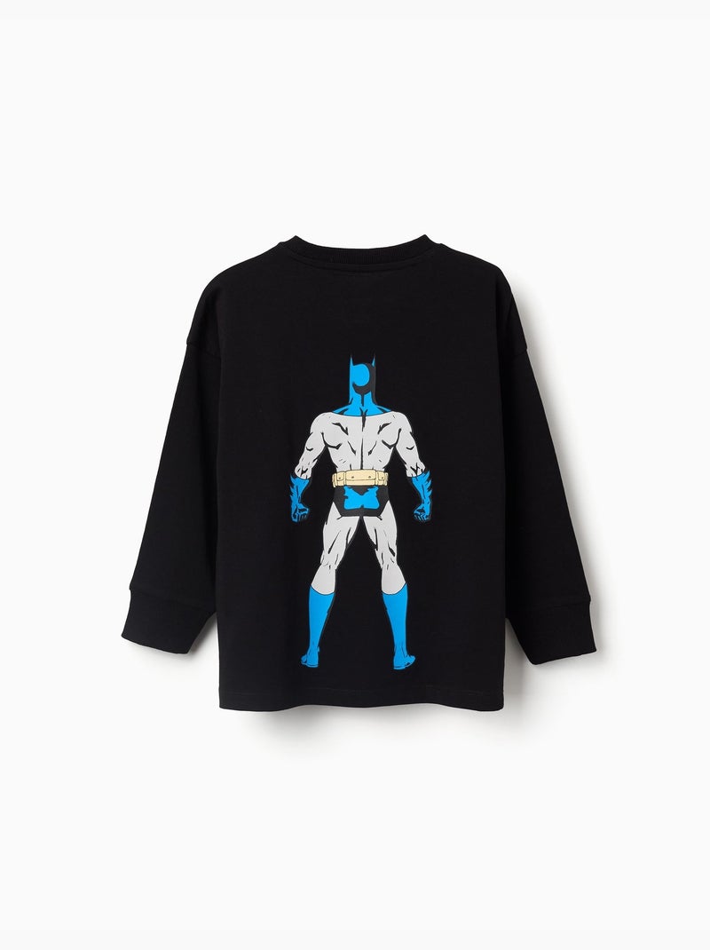 Maglietta in cotone a manica lunga con stampe di batman Nero Nero - Kiabi