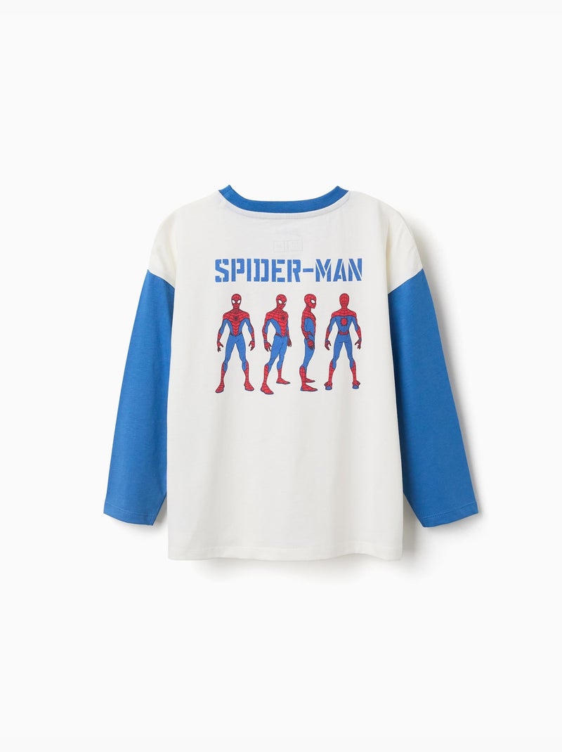 Maglietta in cotone a manica lunga con stampe di Spider-Man Bianco - Kiabi