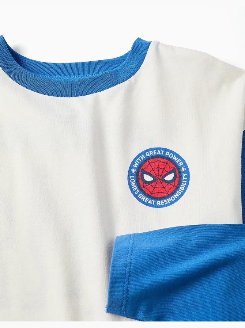 Maglietta in cotone a manica lunga con stampe di Spider-Man Bianco - Kiabi