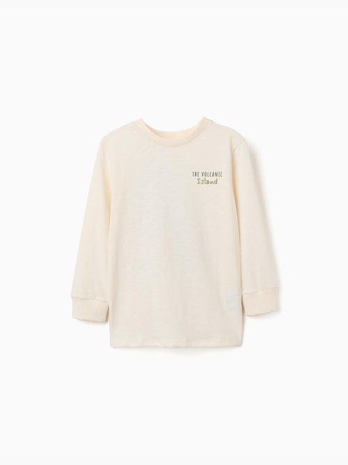 Maglietta in cotone a manica lunga con stampe lanzarote - Kiabi