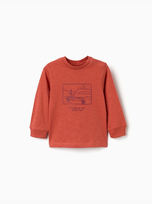 Maglietta in cotone a manica lunga work of art - Kiabi