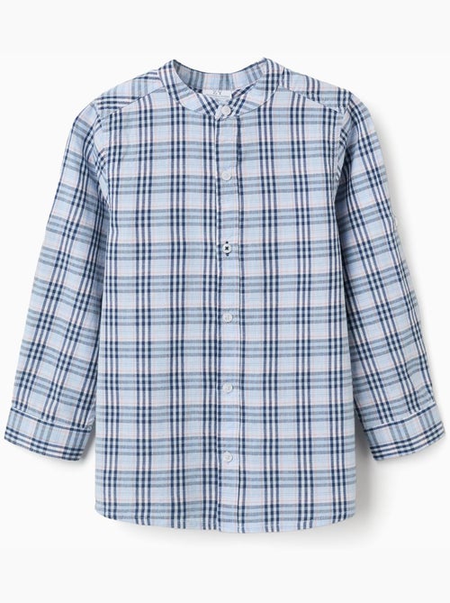 Maglietta in cotone a quadri con maniche arrotolabili brothers & sisters - Kiabi