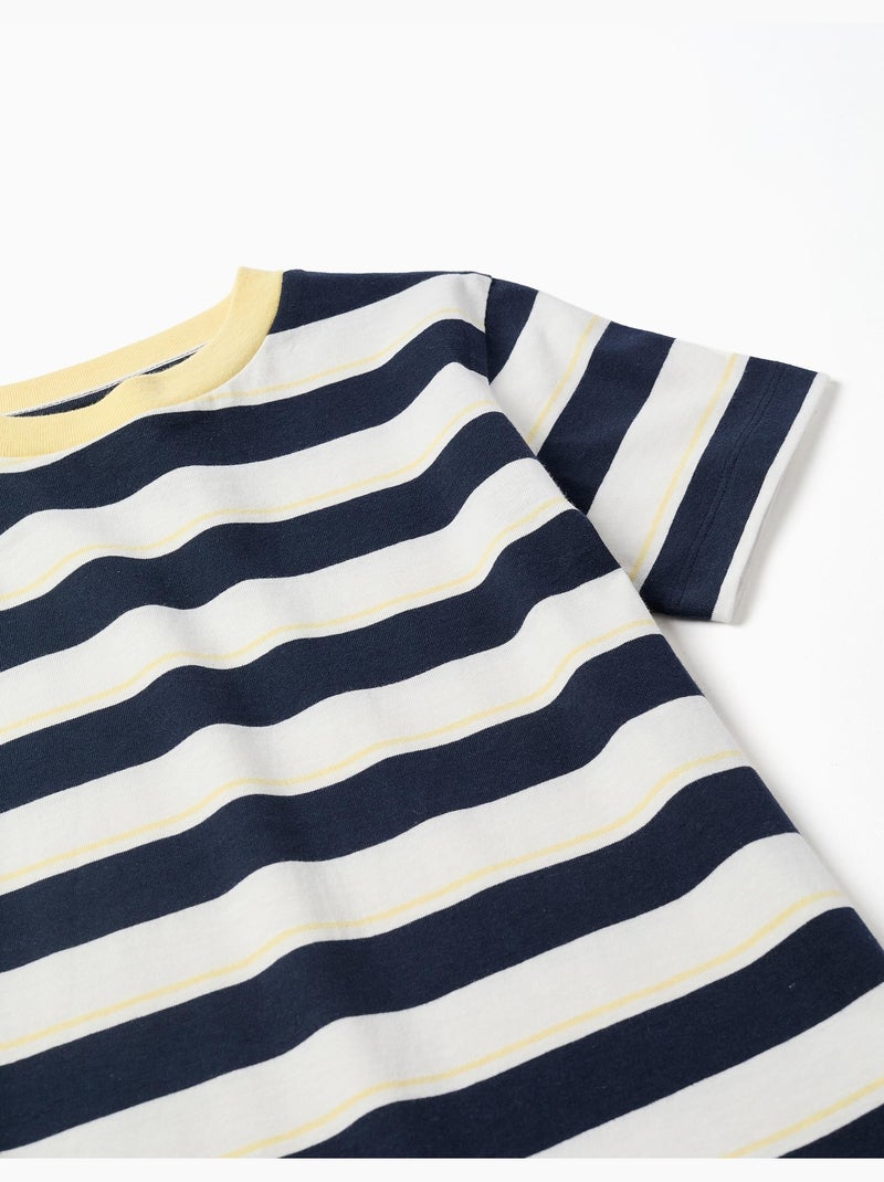 Maglietta in cotone a righe Giallo chiaro - Kiabi