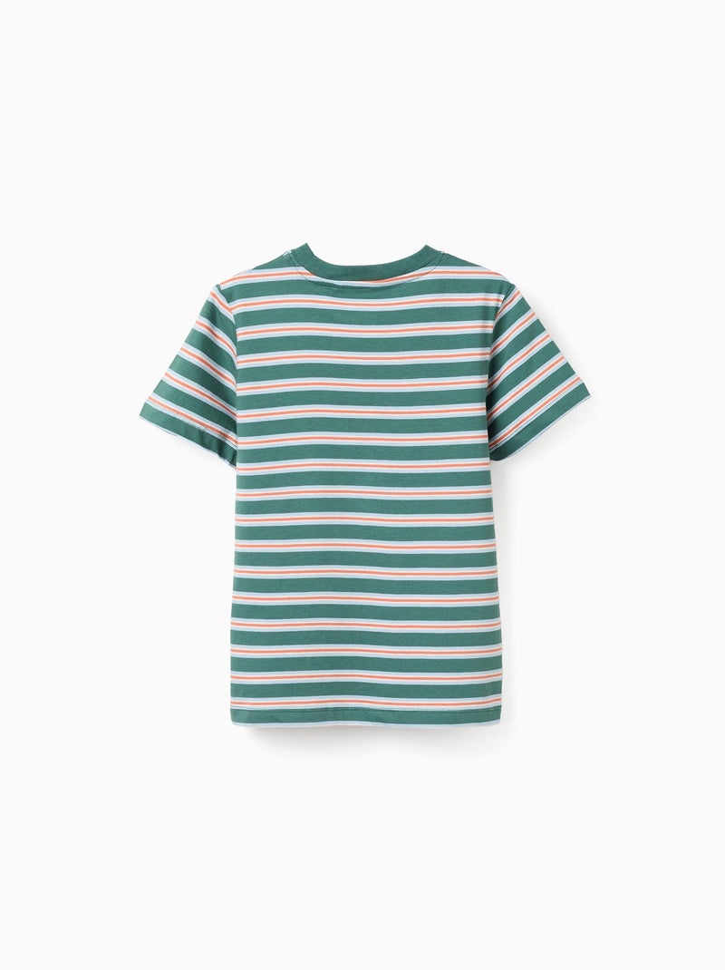 Maglietta in cotone a righe Verde scuro - Kiabi