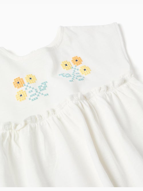 Maglietta in cotone con fiori + pantaloncini in denim - Kiabi