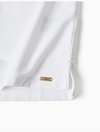 Maglietta in cotone con jacquard