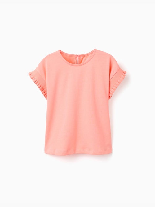 Maglietta in cotone con maniche arricciate - Kiabi