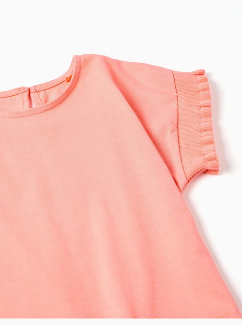 Maglietta in cotone con maniche arricciate - Kiabi