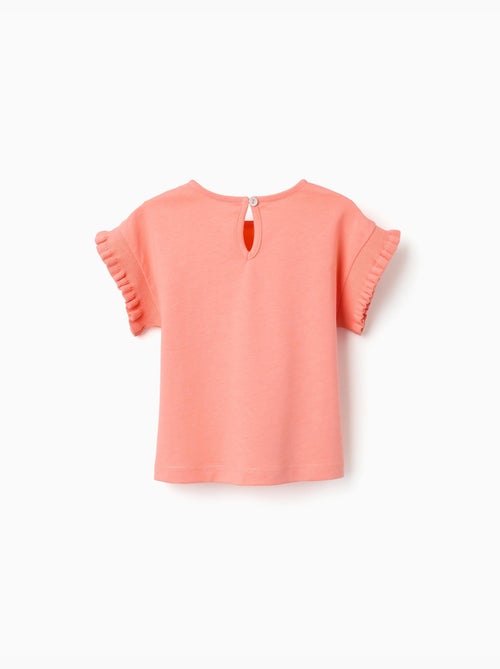 Maglietta in cotone con maniche arricciate - Kiabi
