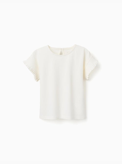 Maglietta in cotone con maniche arricciate - Kiabi