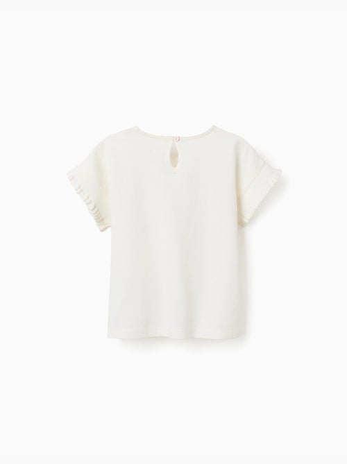 Maglietta in cotone con maniche arricciate - Kiabi