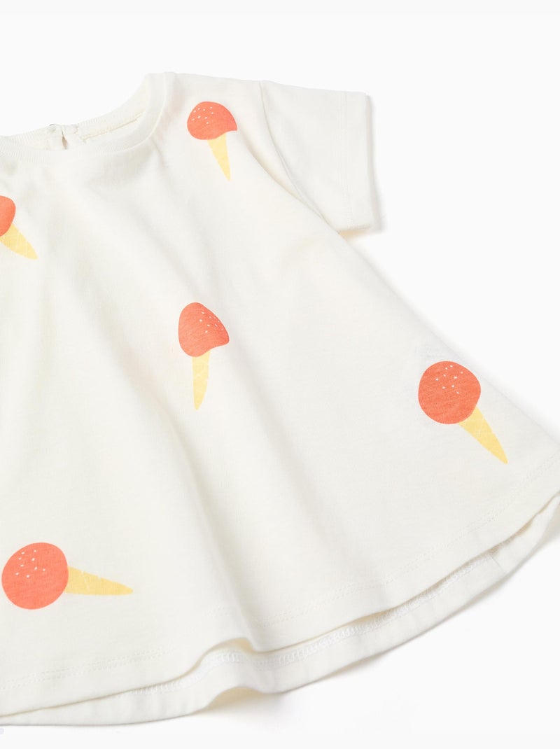 Maglietta in cotone con motivo gelato Bianco - Kiabi