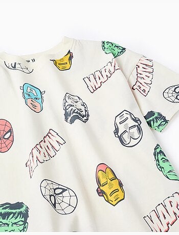 Maglietta in cotone con motivo Marvel Heroes