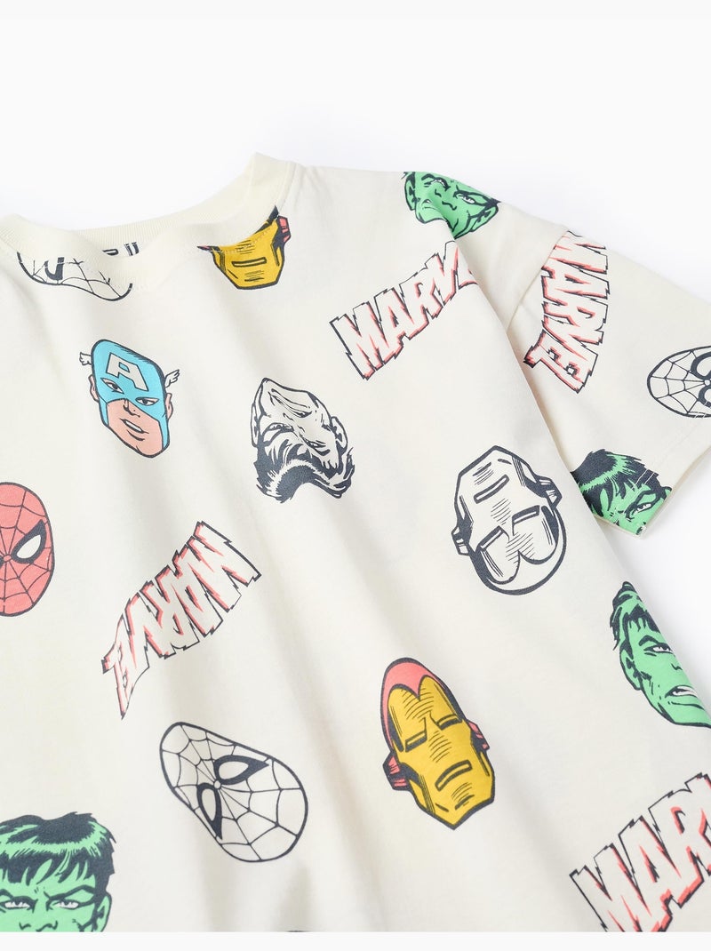 Maglietta in cotone con motivo Marvel Heroes Beige chiaro - Kiabi