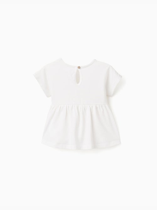 Maglietta in cotone con orlo arricciato - Kiabi