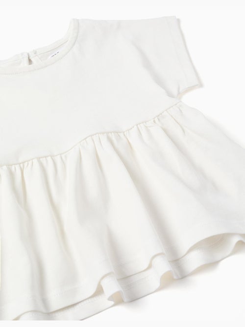 Maglietta in cotone con orlo arricciato - Kiabi