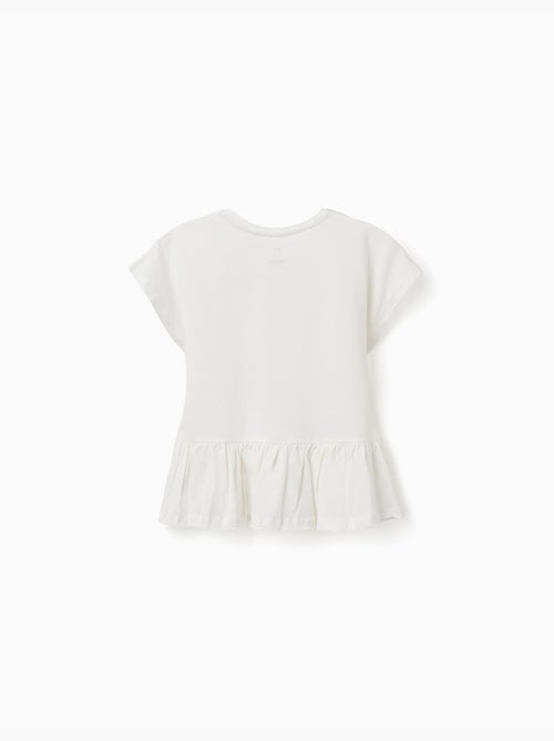 Maglietta in cotone con orlo arricciato - Kiabi