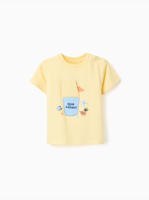 Maglietta in cotone con stampa 3D di succo - Kiabi