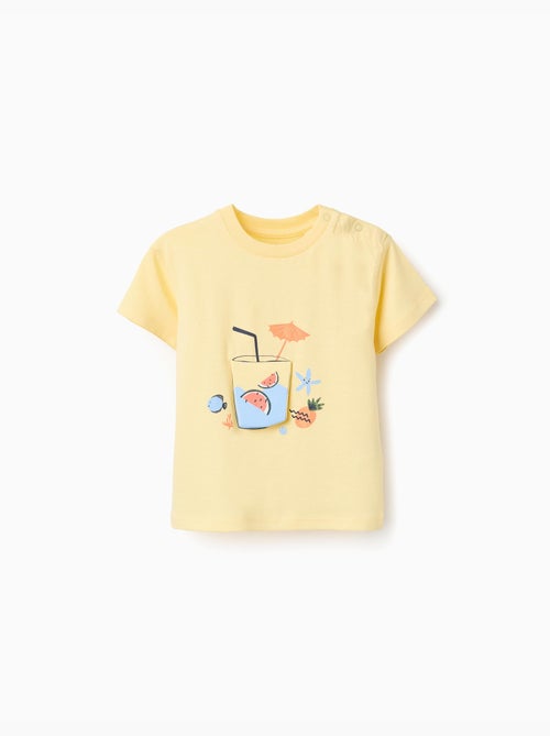 Maglietta in cotone con stampa 3D di succo - Kiabi