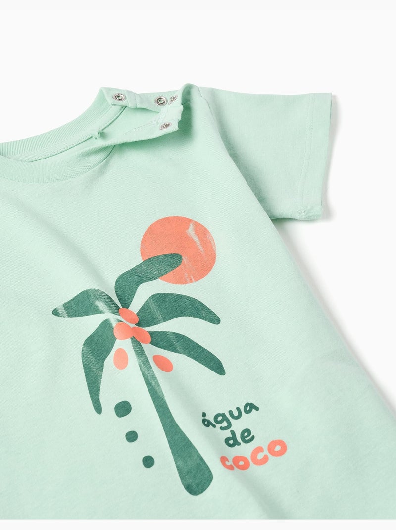 Maglietta in cotone con stampa Água de Coco Verde chiaro - Kiabi