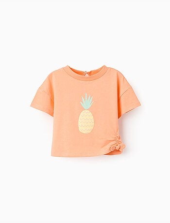 Maglietta in cotone con stampa ananas