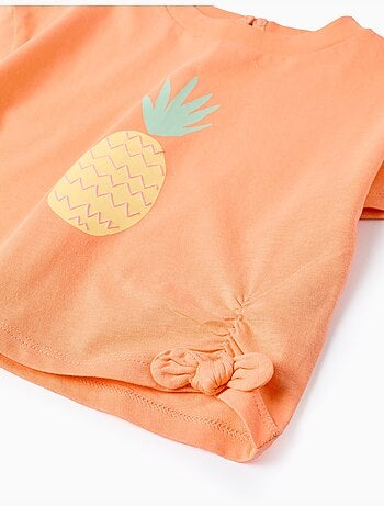 Maglietta in cotone con stampa ananas